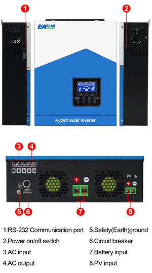 EASUN POWER 3.2Kw Solar Inverter 24V 220V Off Grid Inverter 80A