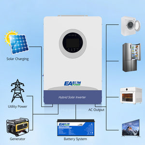 EASUN POWER 12KW 48V Hybrid Inverter 150A Solar Charger Dual MPPT WIFI