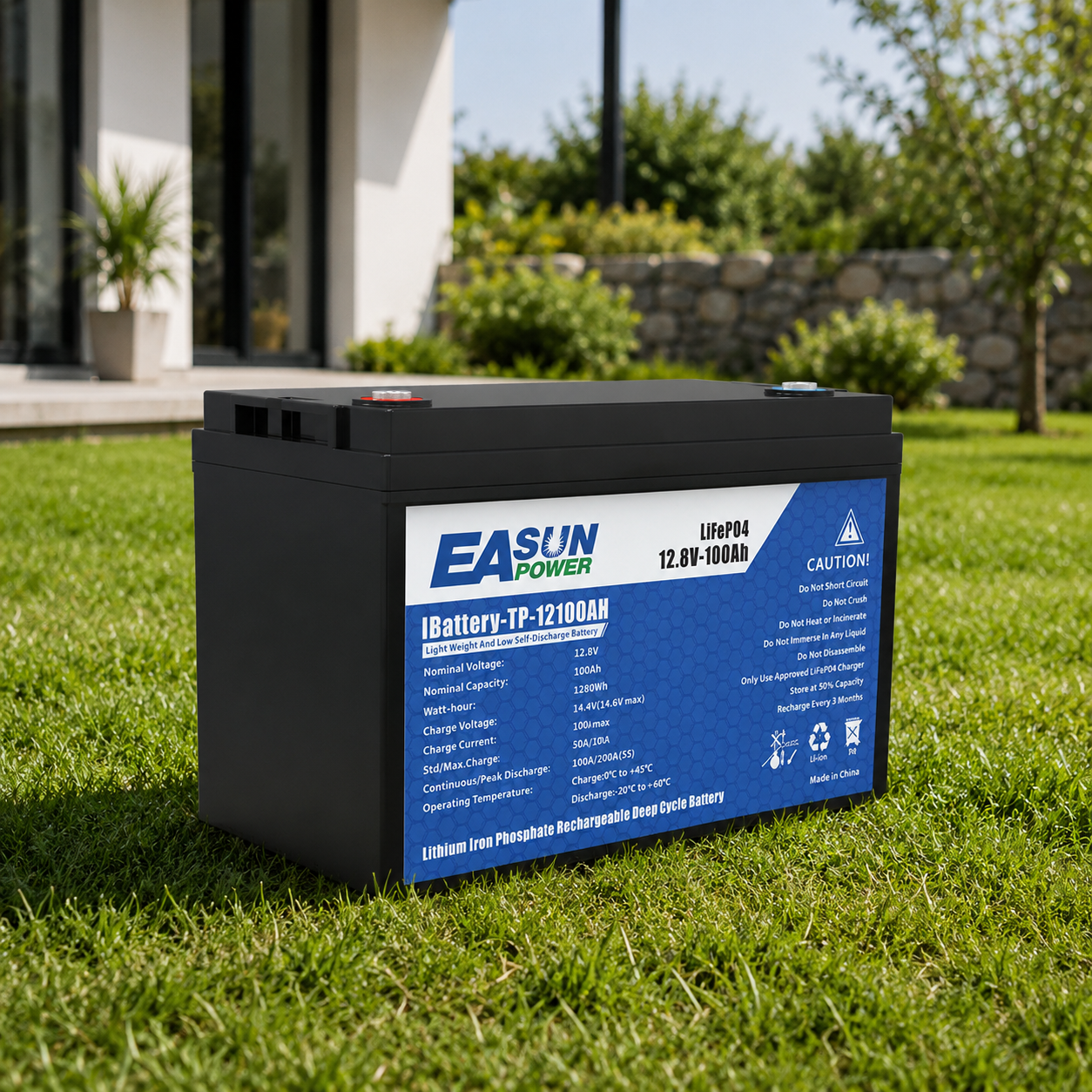 EASUN POWER Lifepo4 Lithium Iron Phosphate Battery 12v 100Ah 12.8V
