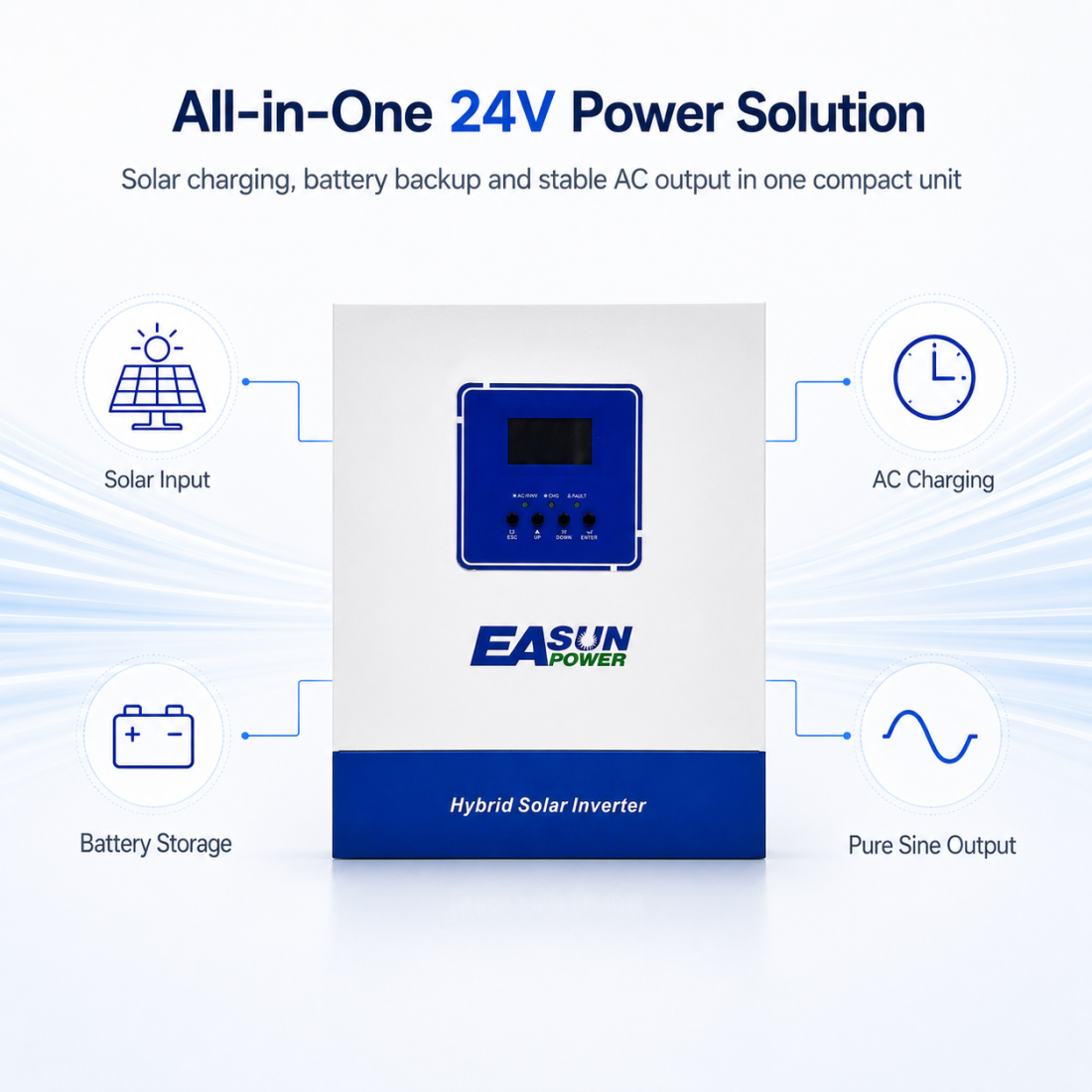 EASUN POWER 3.6KW Solar Inverter 120A MPPT Solar Charge Controller With Wifi
