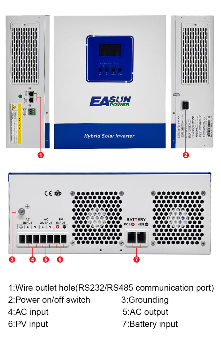 EASUN POWER 3.6KW Solar Inverter 120A MPPT Solar Charge Controller With Wifi