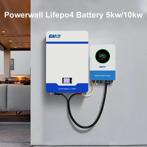 Easun 5kwh 10kwh 15kwh Powerwall 48v Lifepo4 Battery 51.2v 100Ah 200Ah 300Ah 10 Years Warranty