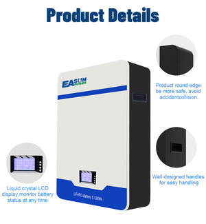 Easun 5kwh 10kwh 15kwh Powerwall 48v Lifepo4 Battery 51.2v 100Ah 200Ah 300Ah 10 Years Warranty