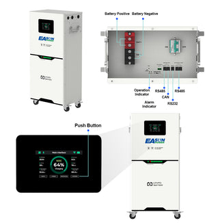 EasunPower 12KW Inverter+15KWh Battery 150A ToU WIFI 51.2V 300Ah BMS WIFI