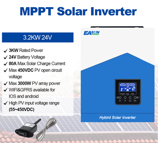 EASUN POWER 3.2K Solar Inverter 24V 220V Off Grid Inverter 60A