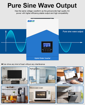 EASUN POWER 3.2Kw Solar Inverter 24V 220V Off Grid Inverter 80A
