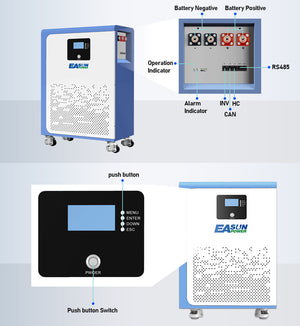 EASUN POWER 15kWh 51.2V 300Ah LiFePO4 Solar Home Storage Backup Battery RS485 BMS