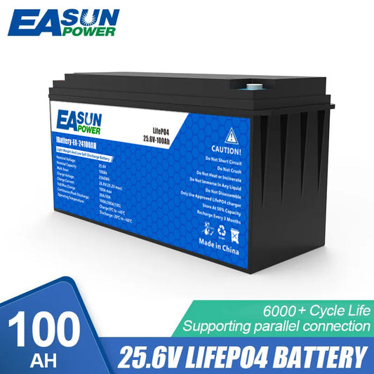 EASUN POWER 25.6V/24V 100AH LiFePO4 Battery