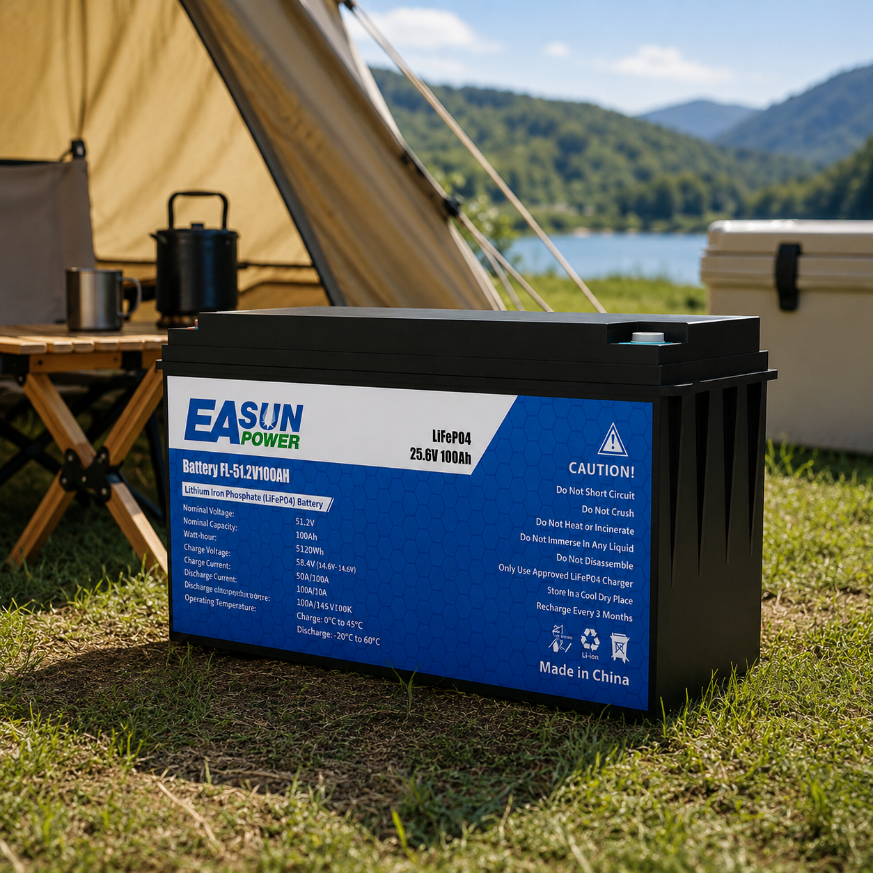 EASUN POWER 25.6V/24V 100AH LiFePO4 Battery
