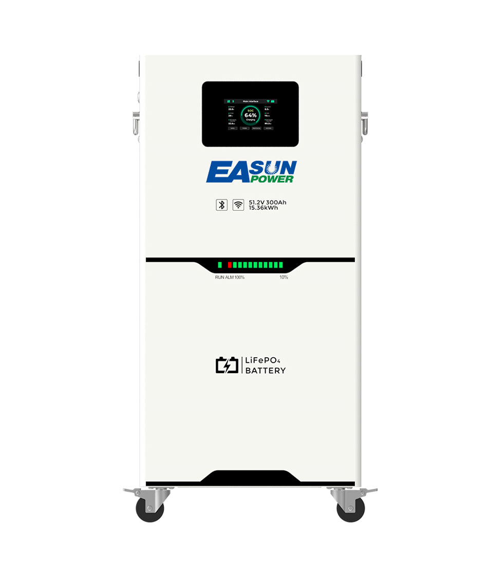 Easun 5kwh 10kwh 15kwh Powerwall 48v Lifepo4 Battery 51.2v 100Ah 200Ah 300Ah 10 Years Warranty