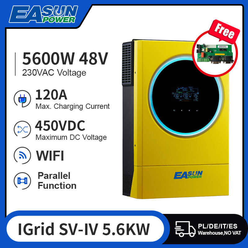 EASUN POWER Hybrid Solar Inverter 5.6KW 230vac MPPT 120A Solar Charger ...