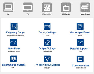 EASUN POWER 2KW Off Grid Solar Inverter 80A MPPT Charge Controller