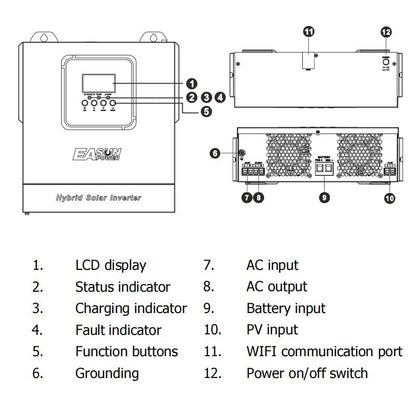 EASUN POWER 3.2KW Off Grid Solar Inverter MPPT Charger