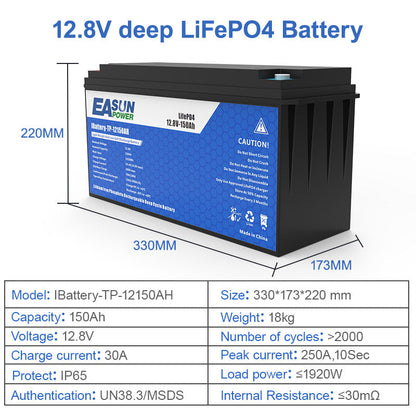 EASUN POWER 12v 200Ah Lifepo4 Battery 12.8V