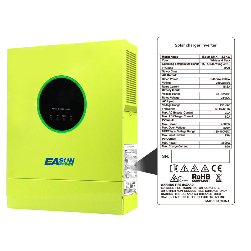 EASUN POWER 3600w Solar Inverter MPPT  500VDC 80A